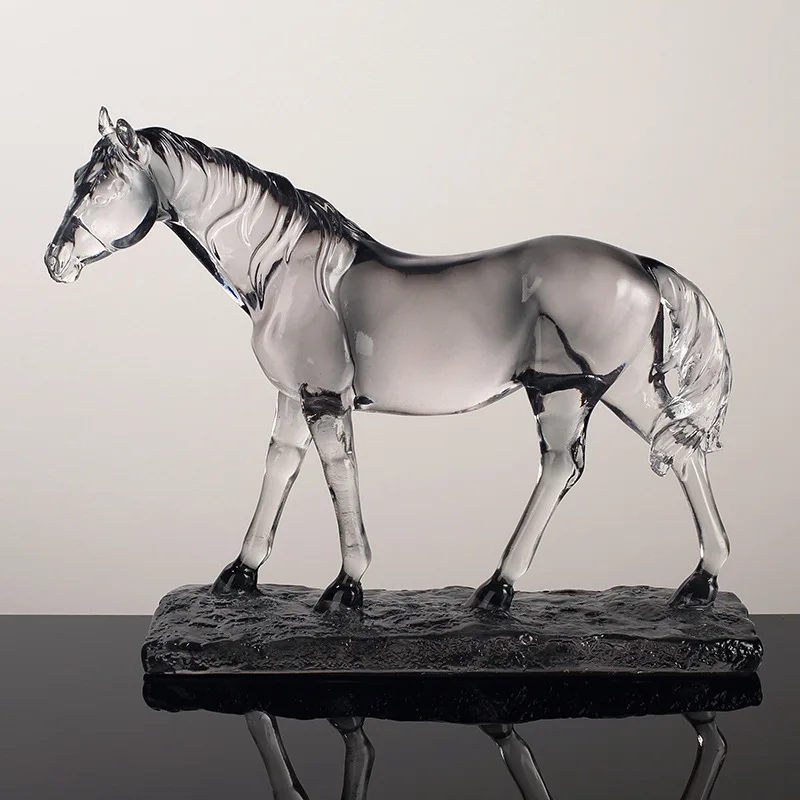 

Clear Horse Statue Home Decor Nordic Modern Animal Figurines For Interior Creative Office Living Decoration Resin Handicraft