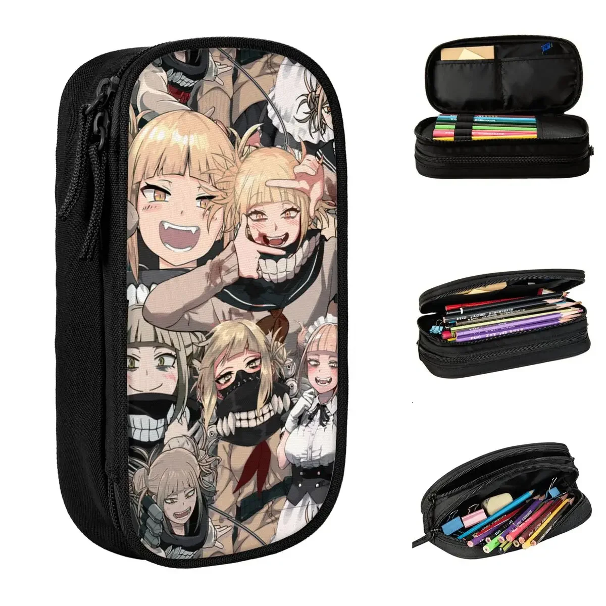 

Himiko Toga Tribute Pattern Pencil Case Boku No My Hero Academia Manga Pen Bags Big Capacity Students School Zipper Pencilcases