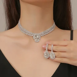 3pcs rhinestone women's decorative jewelry set wedding decorations