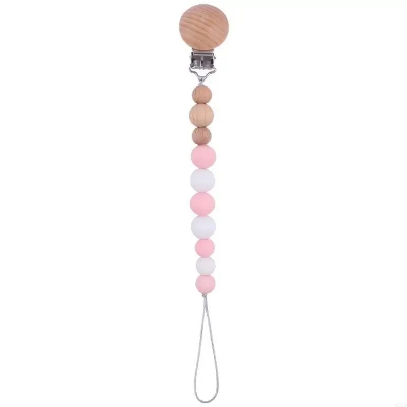 

Q22D Silicone Bead Pacifier Clips Holder Newborn Soother Chains for Baby Girls
