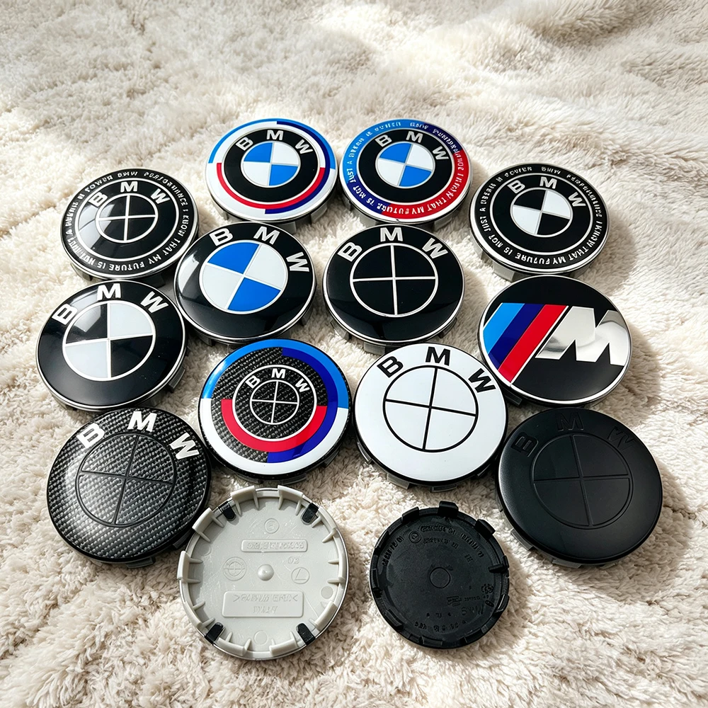 4 peças 56mm 68mm Calotas de Centro de Roda para Estilização Automotiva BMW E36 E46 E53 E90 E60 E61 E93 E87 X1 X3 X5 F30 F20 G30