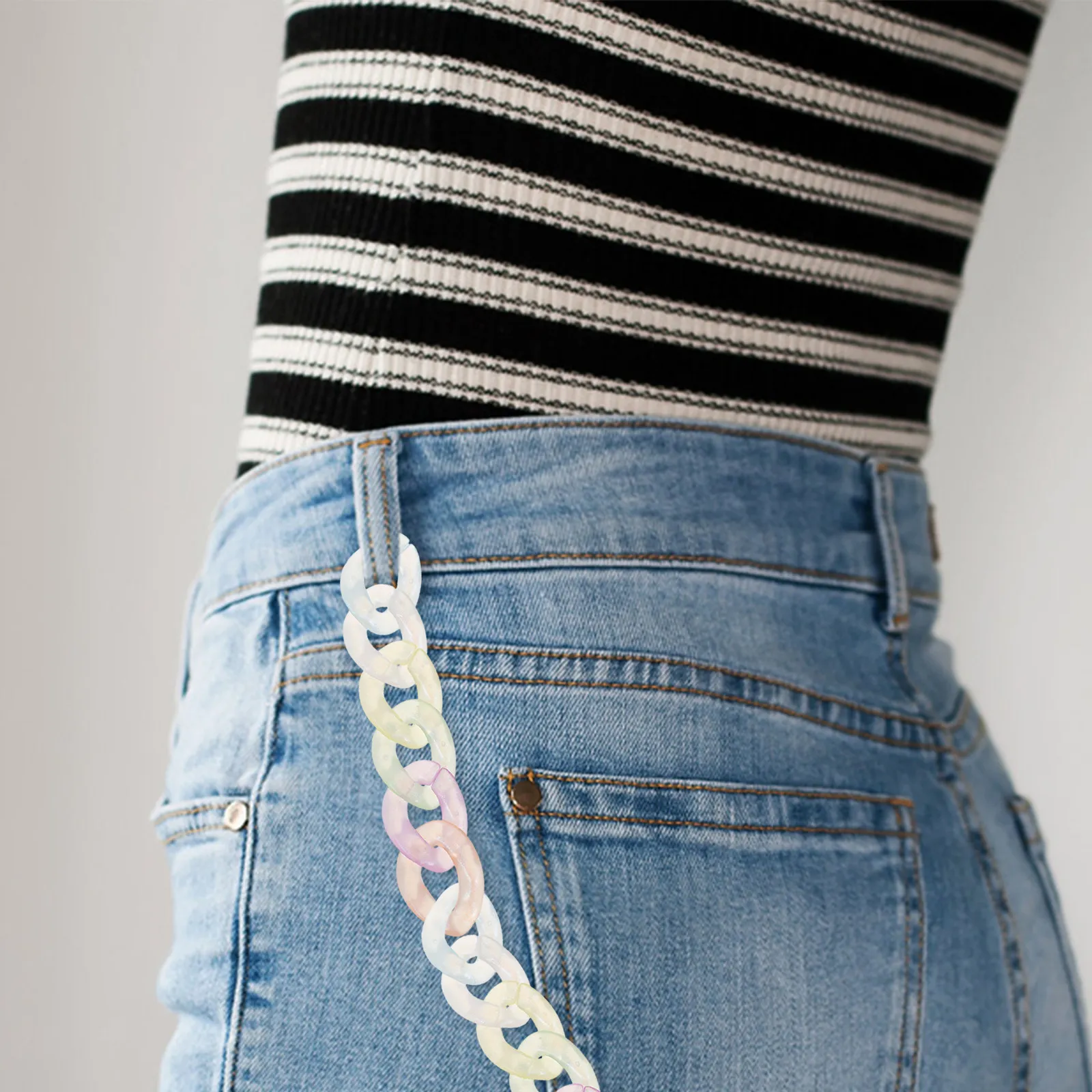 

200pcs Glow In The Dark Acrylic Links Oval Connector For Jewelry Making Luminous Linking Rings Keychain Chain Diy Craft Parts