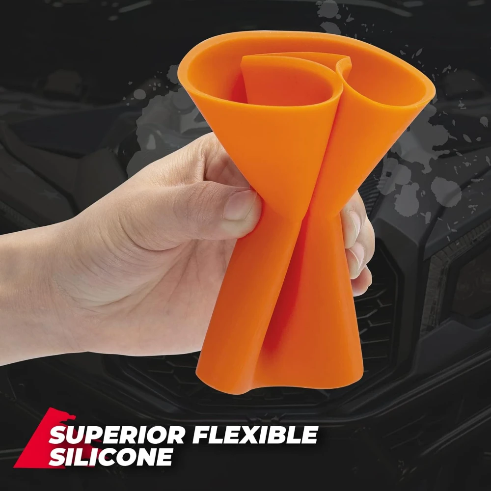 UTV Oil Funnel Compatible with Can-am Maverick X3 Defender Flexible Automotive Silicone Oil Change Funnel Foldable Skid Plate