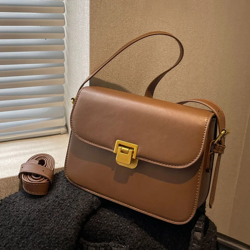 

New Fashionable Texture Niche Popular Commuter Crossbody Bag For Women Single Shoulder Small Square Bag