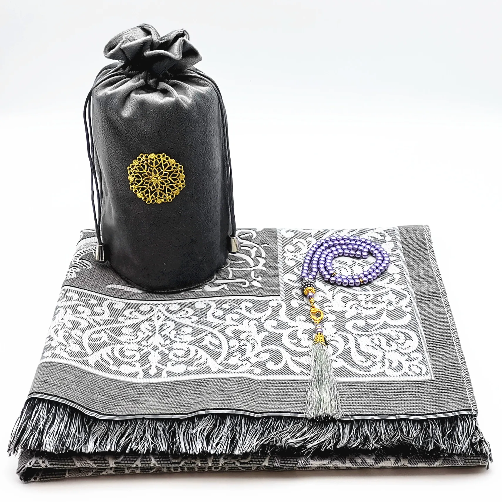 Travelling Prayer Mat Muslim Pray Rug With Tasbih and Gift Bag For Men And Women