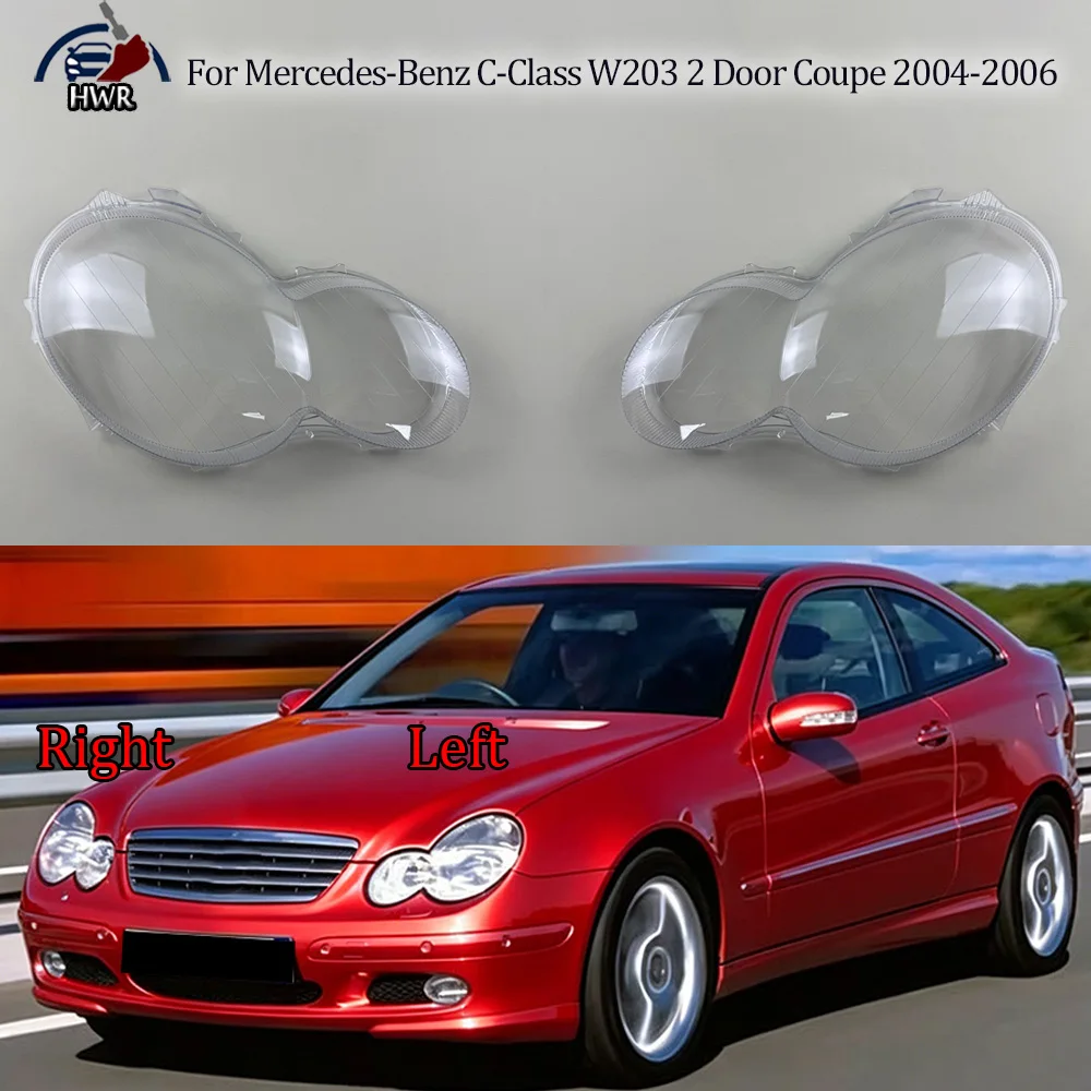 

Lampshade Headlamp Cover Lamp Shell Mask Headlight Shade Plexiglass For Mercedes-Benz C-Class W203 2 Door Coupe 2004 2005-2006