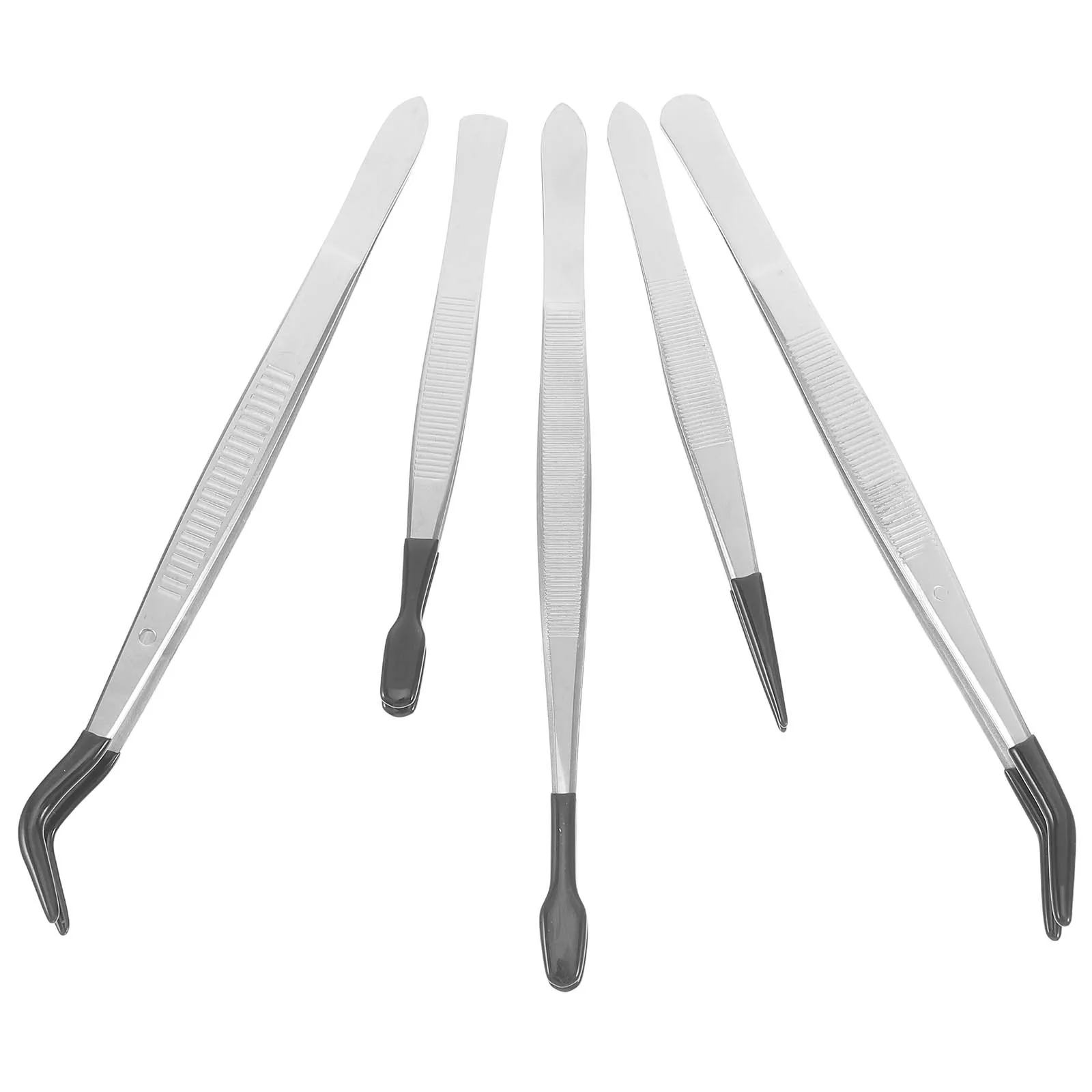 

5pcs Rubber Tweezers Soldering Tweezers Pcs Soft Coating Precision Craft Ideal Stamp Tool Kits Durable Stainless Steel Portable