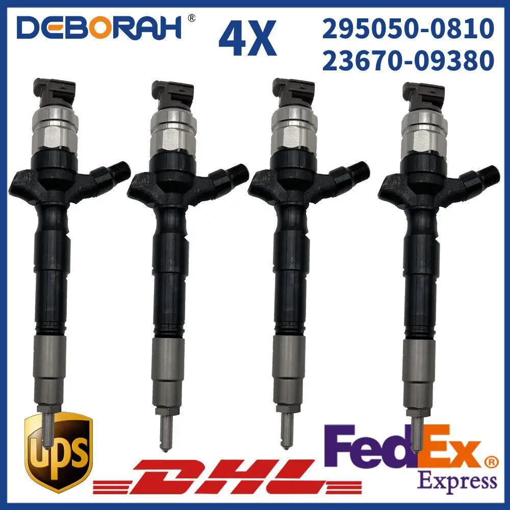 

4X Fuel Injector 295050-0810 295050-0811 for Toyota 2KD 2.5L Hilux 23670-09380