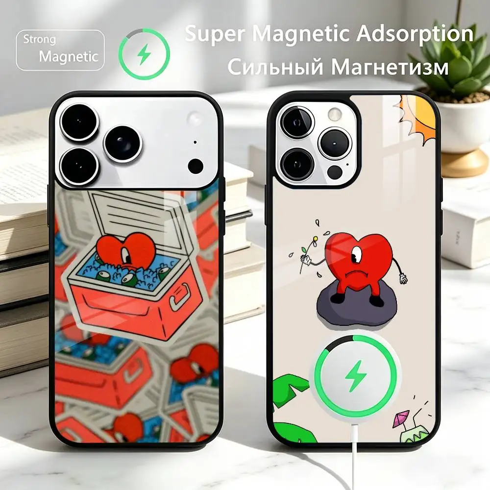 

F-fondo Bad B-bunny Phone Case For iPhone17,16,15,14,13,12,11 Plus,Pro Magnetic with Magsafe Wireless Charging