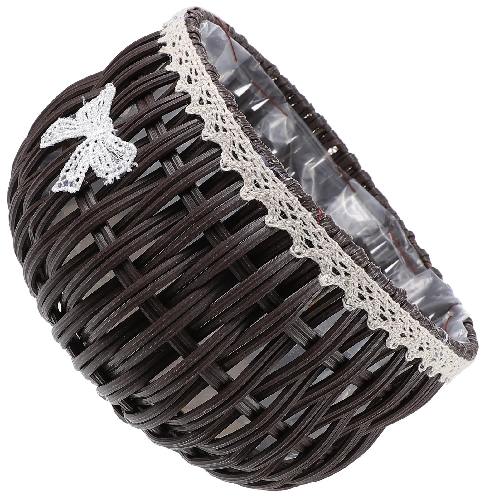 

Woven Flower Basket Handwoven Natural Rattan Plant Pot Decorative Indoor Outdoor Planter Basket for Flowers Plant Storage