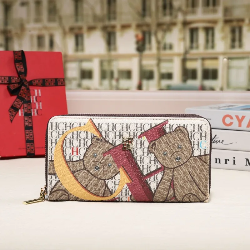 2025 جديد سستة حقيبة المحفظة المرأة الموضة الكلاسيكية طويلة محفظة محمولة حامل بطاقة العلامة التجارية الأصلية حقيبة المرأة كارولينا هيريرا #3