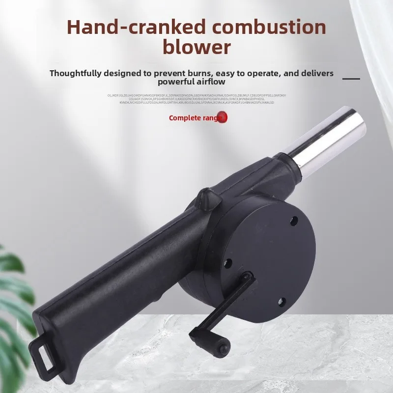 Hand Crank Fire Blower Portable Camping Stove Bellows BBQ Air Pump Fire Starter Tool for Charcoal Outdoor