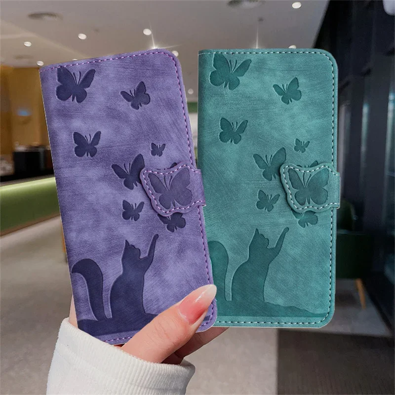 Sarung ponsel kulit, untuk Xiaomi Redmi Note 12 11 10 Pro 5G 12S 11S 10S 9T 9 8 9S 9A Poco M5S X3 A3 2022 Butterfly Flip Book