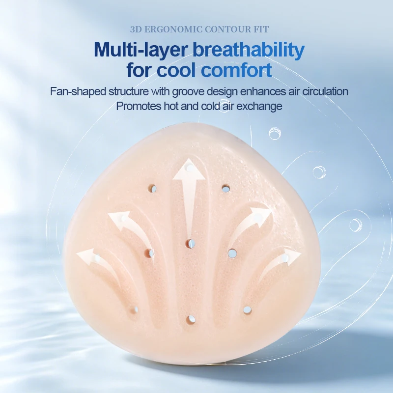Straight Air Vents No Membrane Silicone Breast Prosthesis Mastectomy Post-Surgery With Breathable Aperture Fake Boob