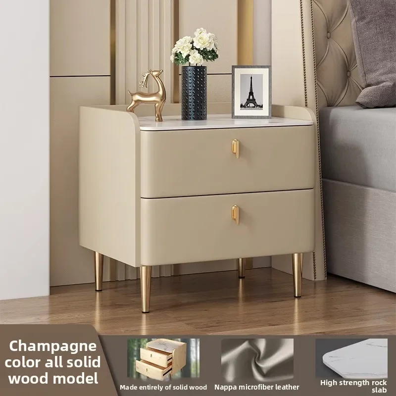 Exquisite Multi-functional Solid Wood Internet Celebrity Creative Small Bedroom Bedside Cabinet Sturdy And Durable