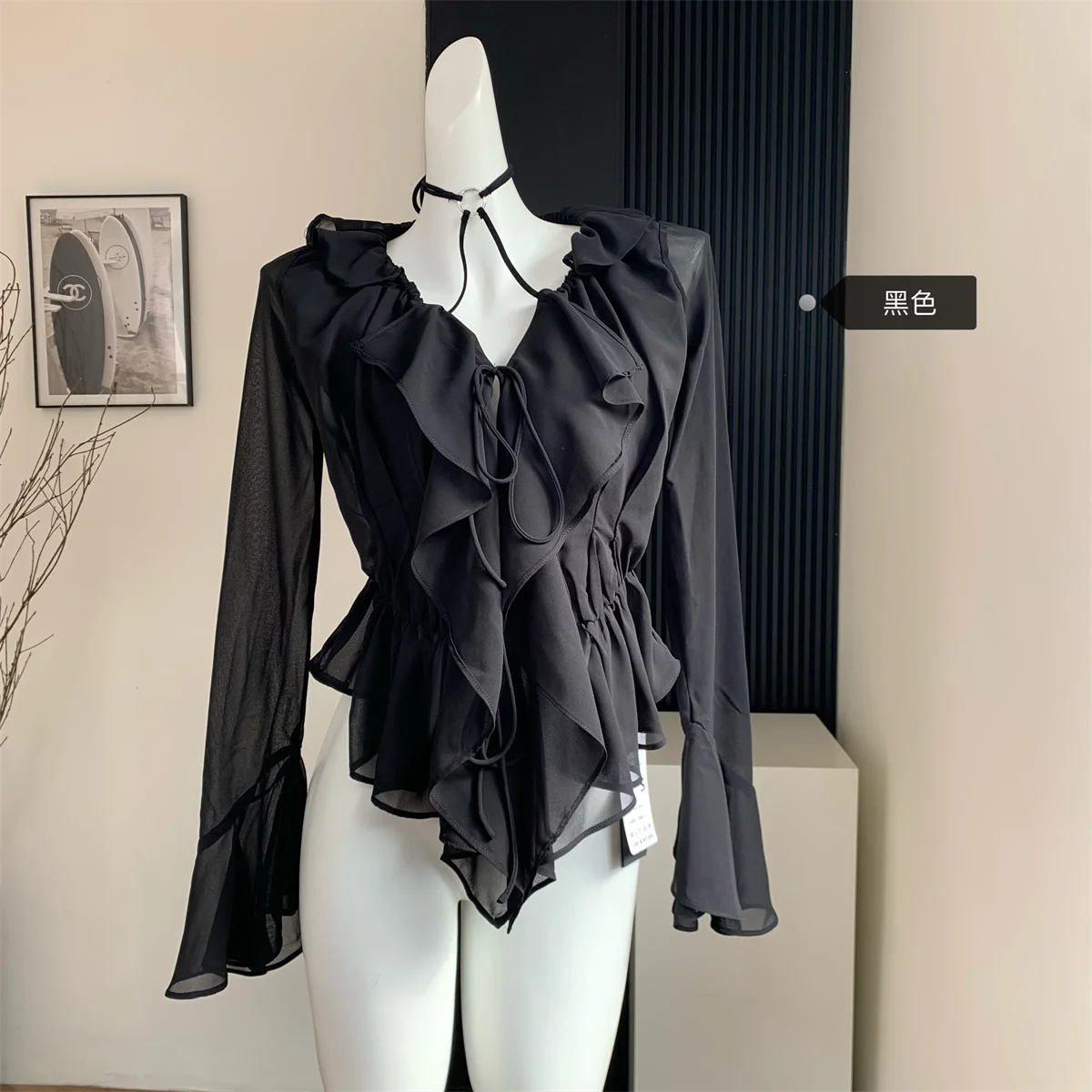 

Sexy Elegant Blouse Sweet Solid Color Korean Fashion Long-Sleeved Comfort Blouse Women Shirts Summer Fashion Elegant Blouse