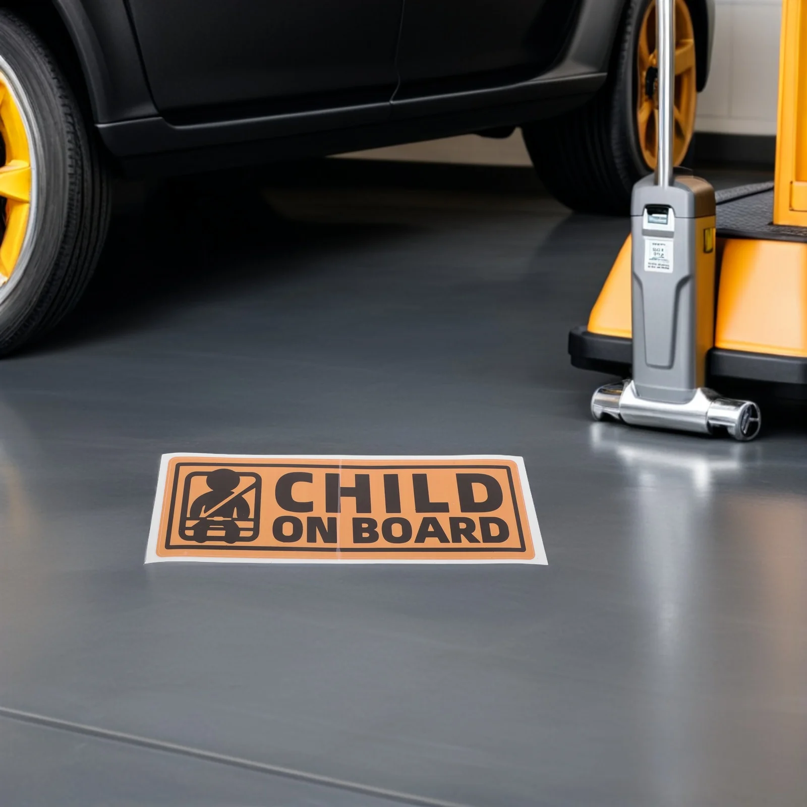 10 قطع من ملصقات تحذير السيارة باللون الأصفر الساطع على اللوحة، علامة أمان ممتصة للصدمات مقاومة للماء لشاحنة النافذة الخلفية