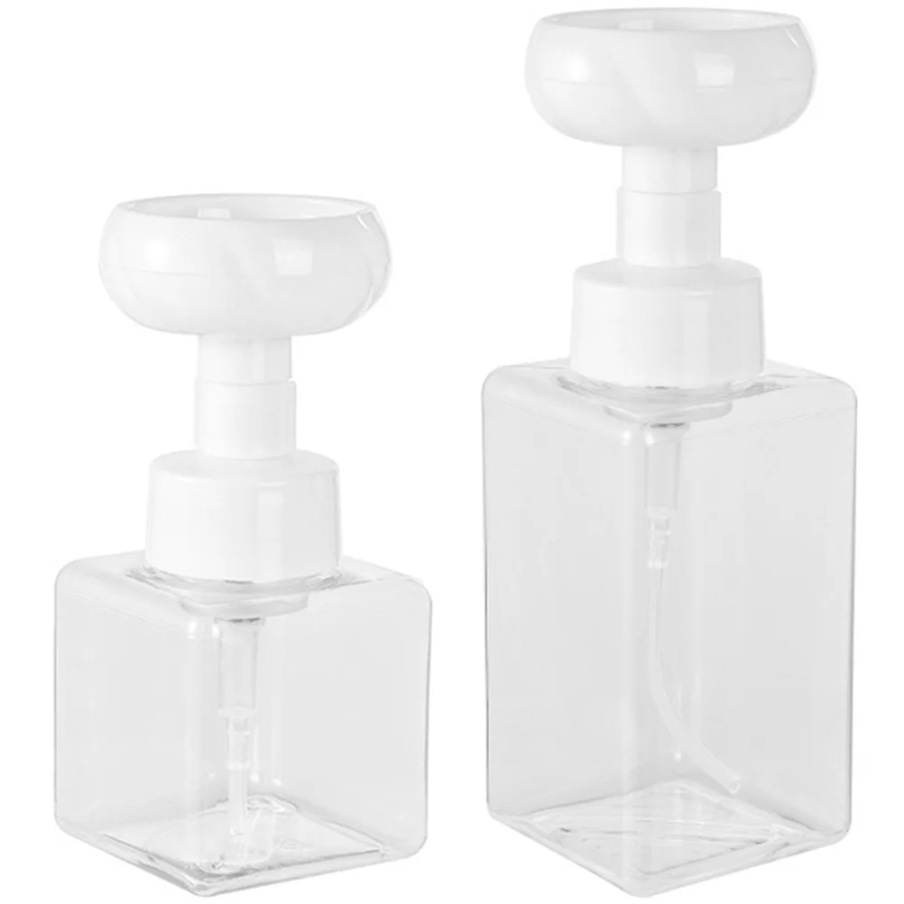 2Pcs Foam Soap Pump Bottles Refillable Bathroom Hand Dispenser Plastic Shampoo Lotion Container Travel Foaming Tepg Mousse Home