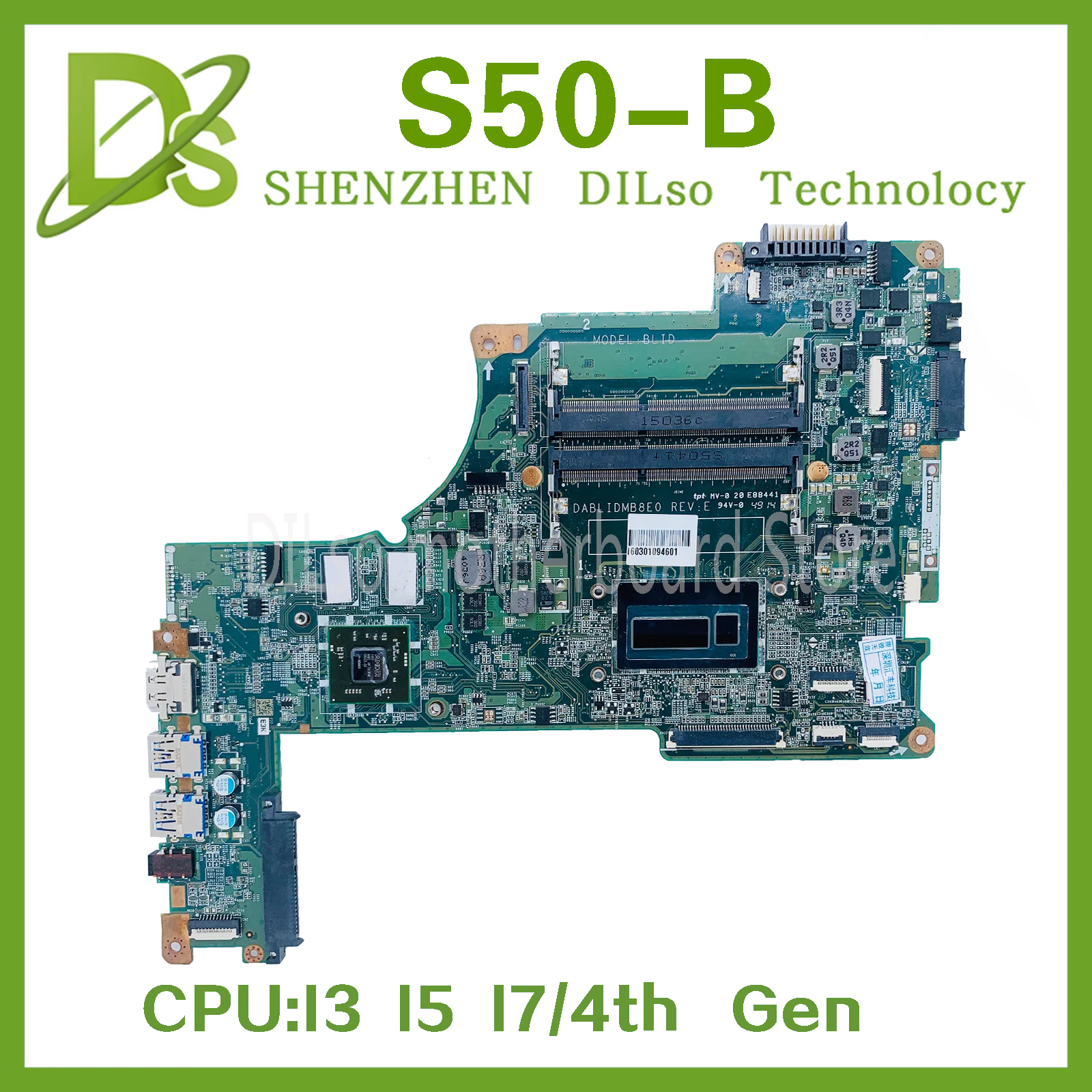 KEFU DABLIDMB8E0 Mainboard For Toshiba Satellite S50T-B S50-B S55-B L55-B Laptop Motherboard I3-4010 I5-4200U I7-4500U 100% Test