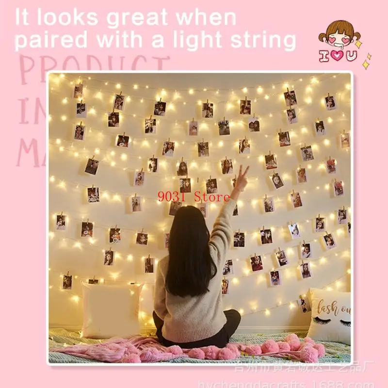 Photo Clip with 1.5Yard Twine For Hanging Picture Rabbit Photo Peg