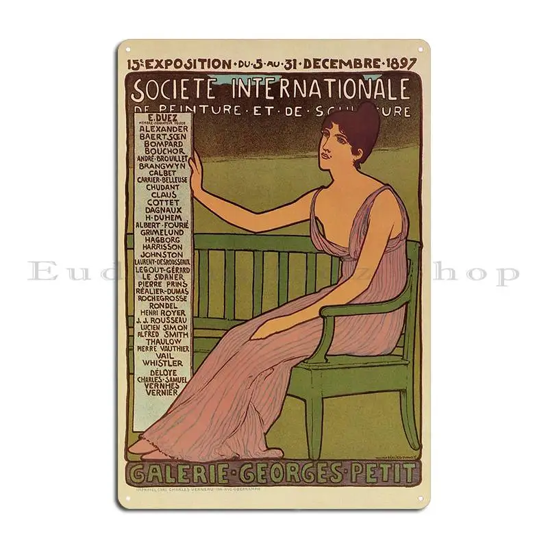 Vintage International Painting Expo Paris 1897 Metal Sign Wall Decor Printing Plaques Designs Home Tin Sign Poster