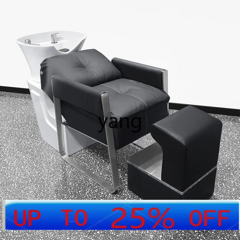 lmm fashion hair salon ceramic deep basin flushing bed semi-reclining shampoo bed