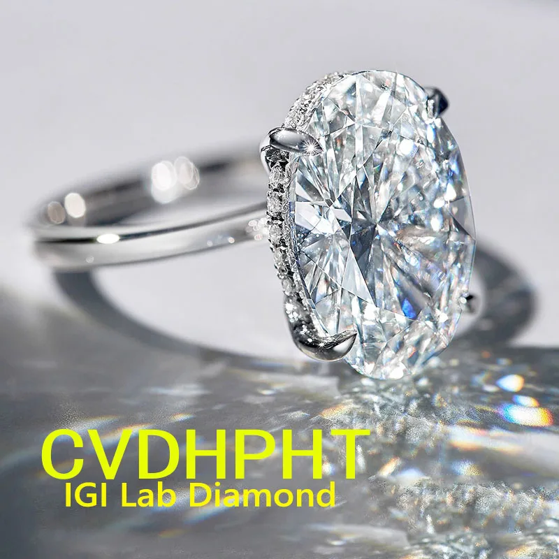 

Золотое кольцо REAL14K, выращенное в лаборатории бриллиантовое кольцо овальной формы D VS1, обручальное кольцо