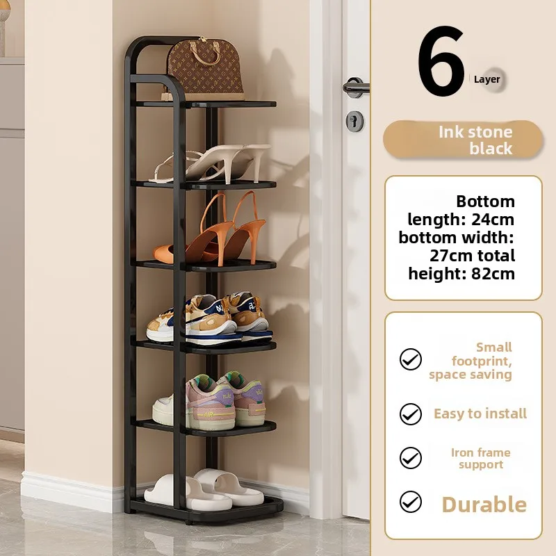 

Firm The narrow style at the door of the shoe rack is easy to put on the shoe rack to store the wrought iron shoe cabinet.