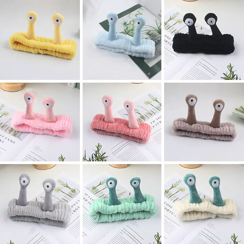 Diadema coreana para el pelo de caracol esponjoso para mujer, accesorios para el cabello de maquillaje de dibujos animados adorables, antideslizante, para baño Facial ​ ​