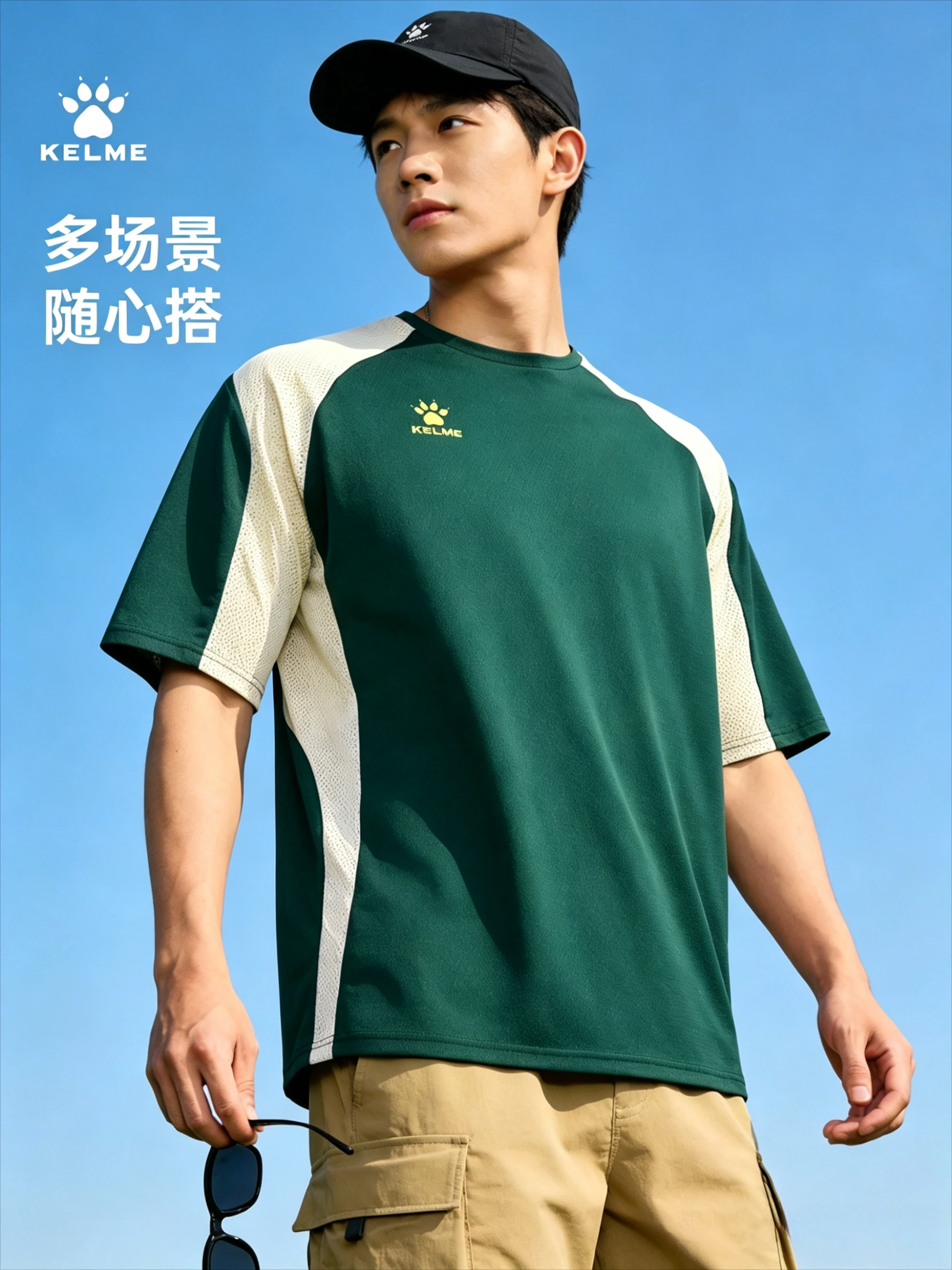 KELME Nuevo Top Multifuncional para Hombre! Camiseta Deportiva KELME de Manga Corta para Entrenamiento y Uso Casual—Unisex