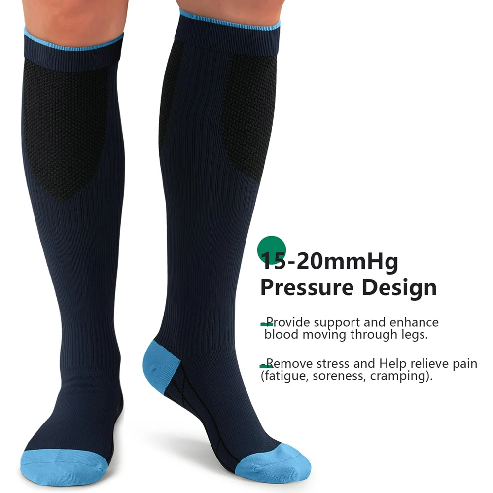 1Pair Compression Sock-Compression Sock For Women and Men Circulation -Best for Running,Athletic Sports