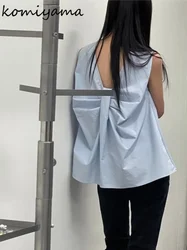 Chic Knik Design 2024 Woman Shirts & Blouses 2 Ways Wear Blusas Sleeveless Camisas Tank Ropa Mujer Spring Summer New Tops