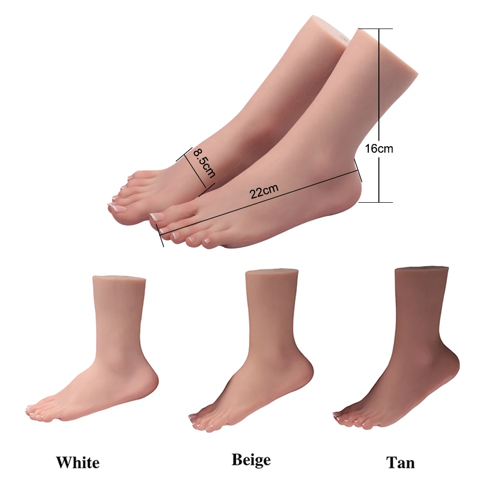 Realistic Silicone Female Foot Model Mannequin Feet  Fake Feet for Jewelry Sandal Shoe Display