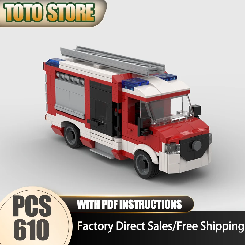 

City Street View Moc Building Bricks Модульный спринтер KLF Пожарные грузовики Модель Технология Модульные блоки Рождественский набор DIY Игрушка в подарок