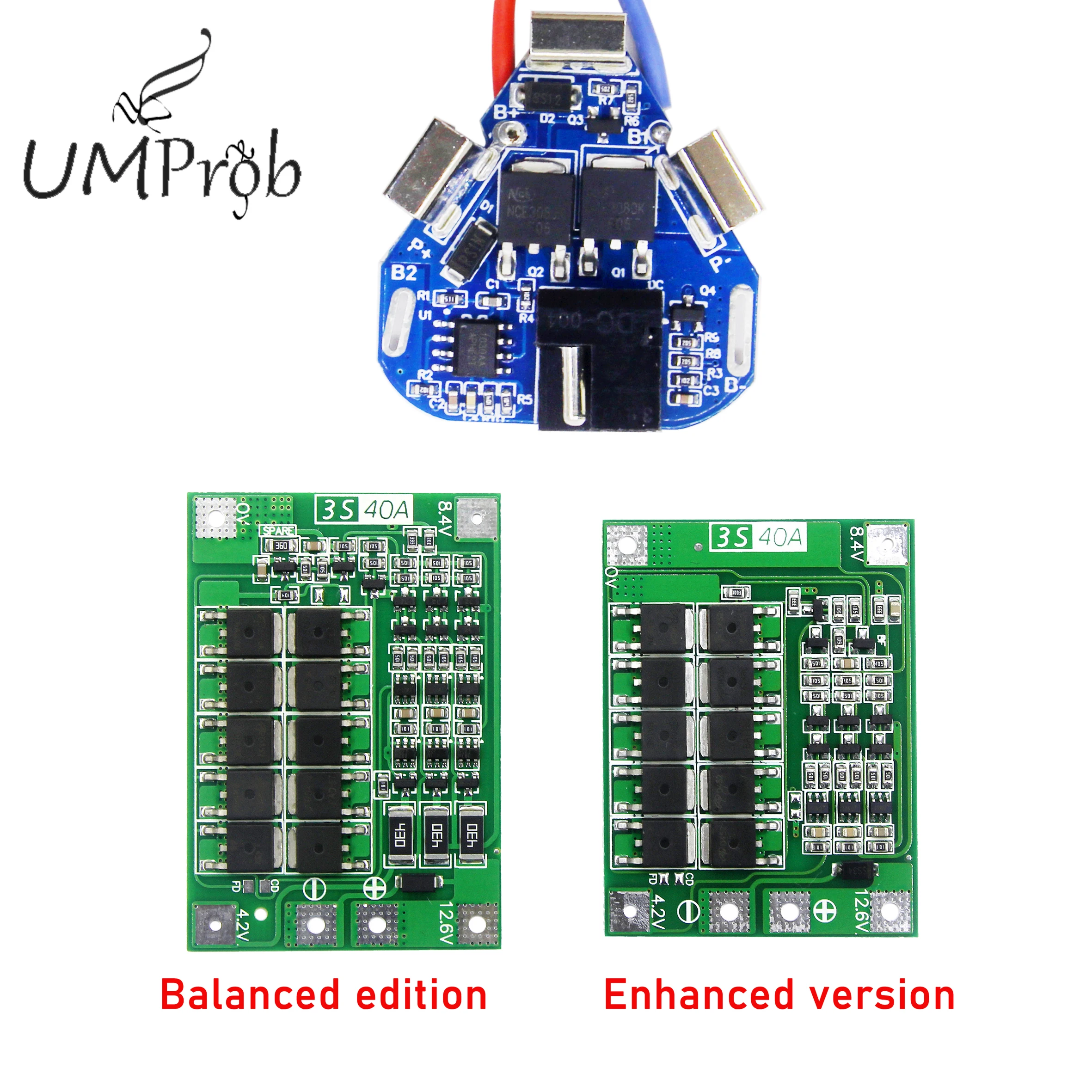 

3S 4S 40A Li-ion Lithium Battery 18650 Charger PCB BMS Protection Board With Balance For Drill Motor 14.8V 16.8V Lipo Module