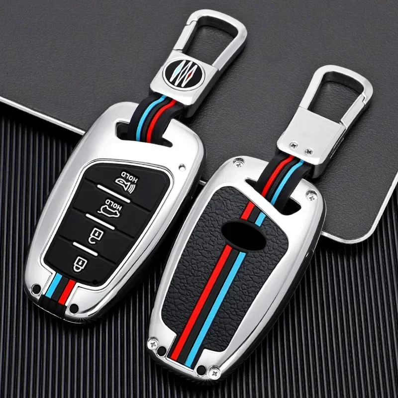 Zinc Alloy silicone car key case cover for Hyundai Santa Fe Sport ix45 Equus Centennial Genesis G80 grandeur Azera 2013-2016