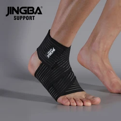 JINGBA SUPPORT 1 PCS Nylon Winding Tape Compression Ankle Support For Men Sports Ankle Protection Brace Tobillera Drop shipping