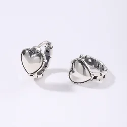 925 Sterling Silver Heart Ring Earrings For Women Wedding Luxury Jewelry Friends Gift Jewellery Free Delivery Argent 925