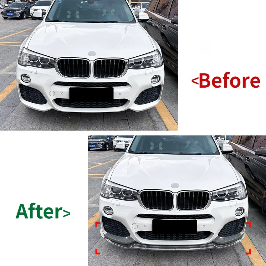 Front Bumper Lip Spoiler Splitter Diffuser For BMW X3 F25 X4 F26 M Sport M40i xDrive 20i 28i 30i 35i 20d 30d 35d 2014-2018