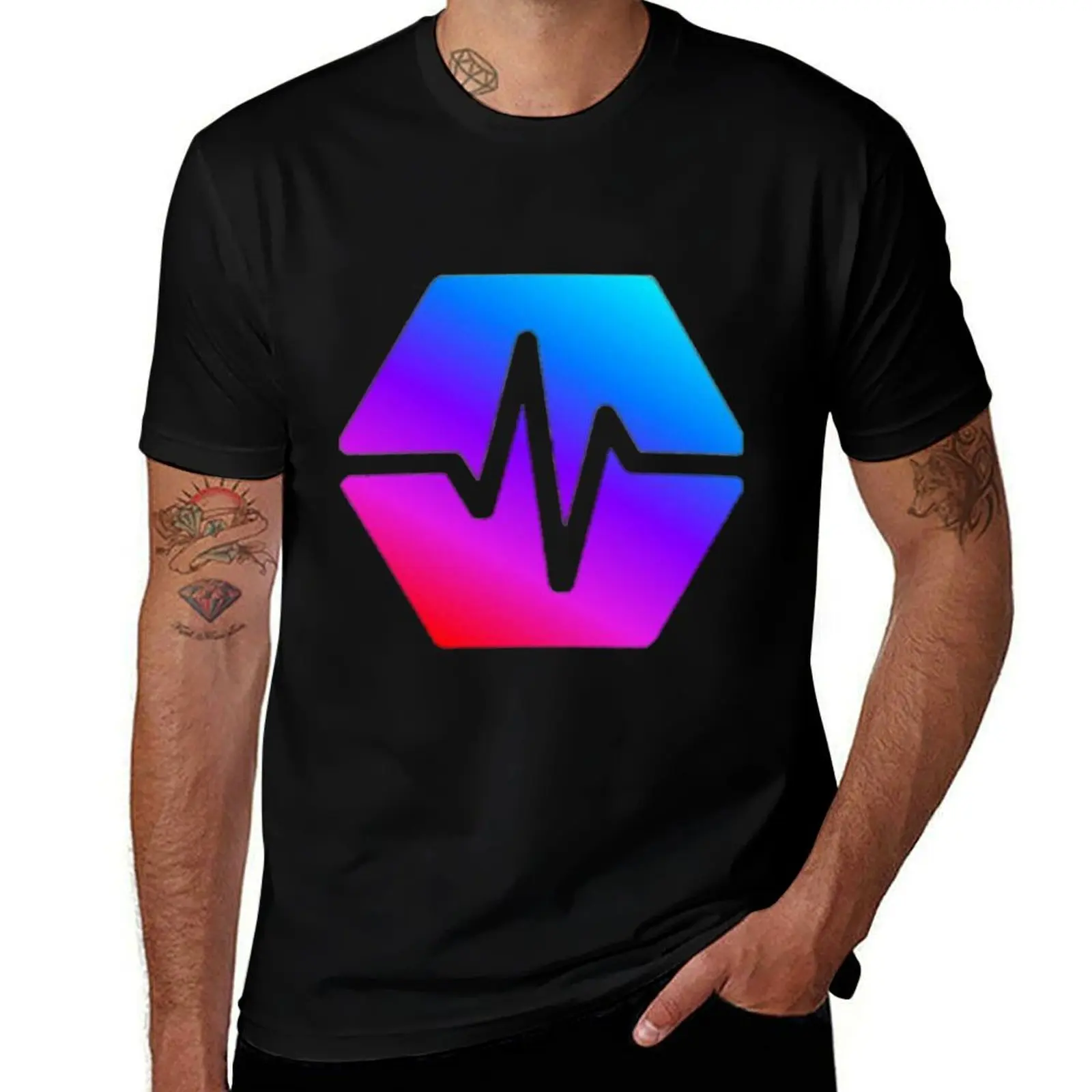 Awesome Hexagonal Cubes Hex Crypto Logo Design T-Shirt Moisture Wicking Quick Dry Tee
