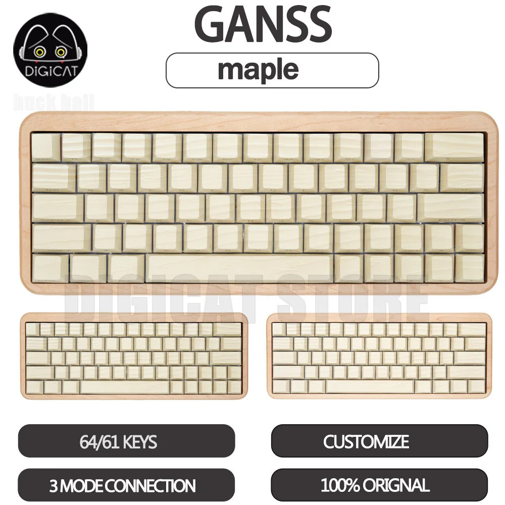 

Клавиатура Ganss Maple Механическая беспроводная, 3 режима, USB/2,4 ГГц/Bluetooth