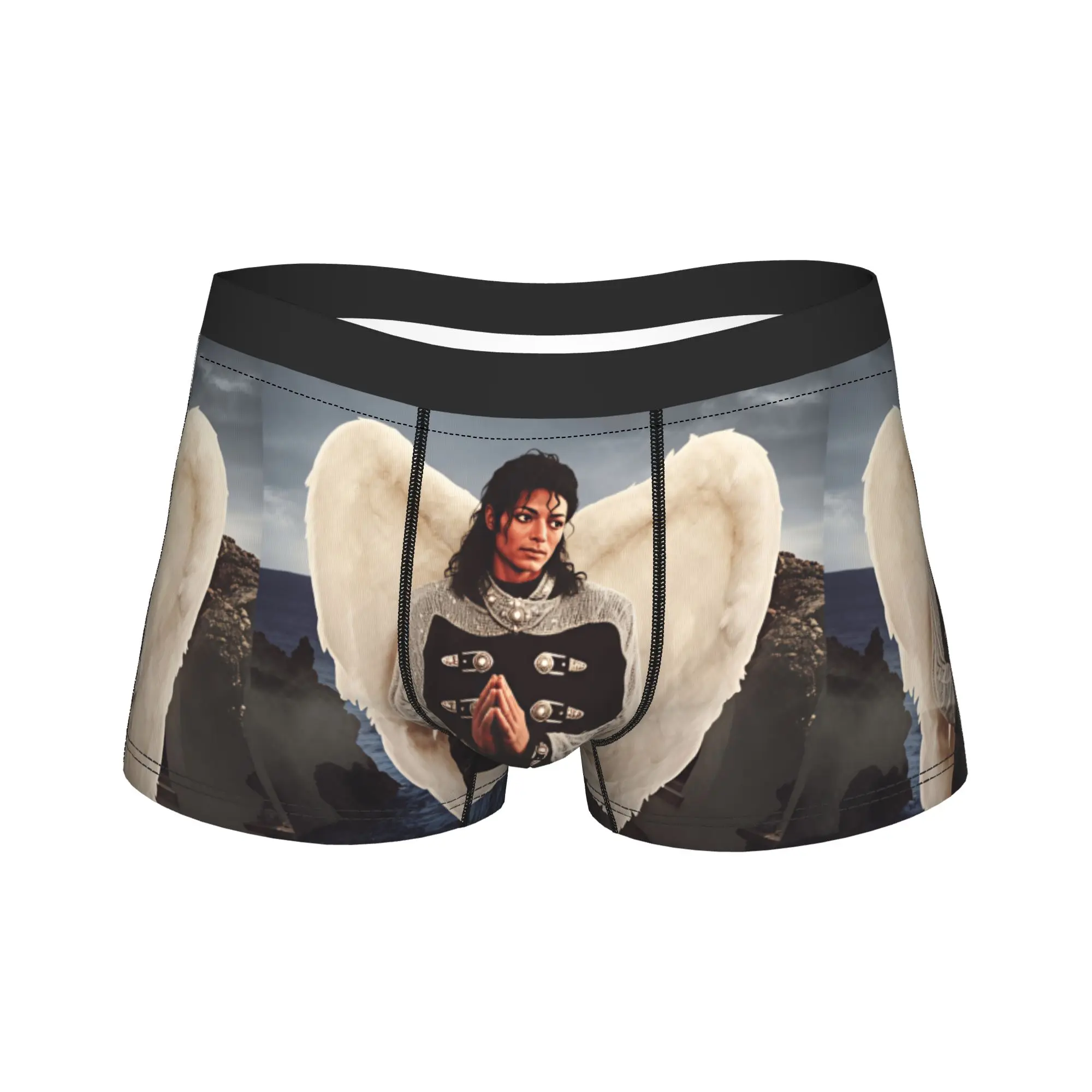 MJ King Of Pop M-Michael J-jackson Shorts Briefs  Underwear Hot Sale Men's Funny Trunk Custom DIY Large Size Panties