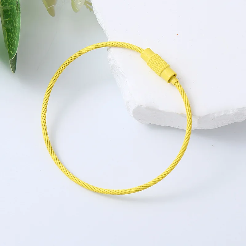 5/10 stücke Bunte Edelstahl Draht Schlüsselbund Kabel Schlaufen Hängen Outdoor Wandern Gepäck ID Tag Schlüssel Ringe Kette Halter werkzeuge – Detail 6