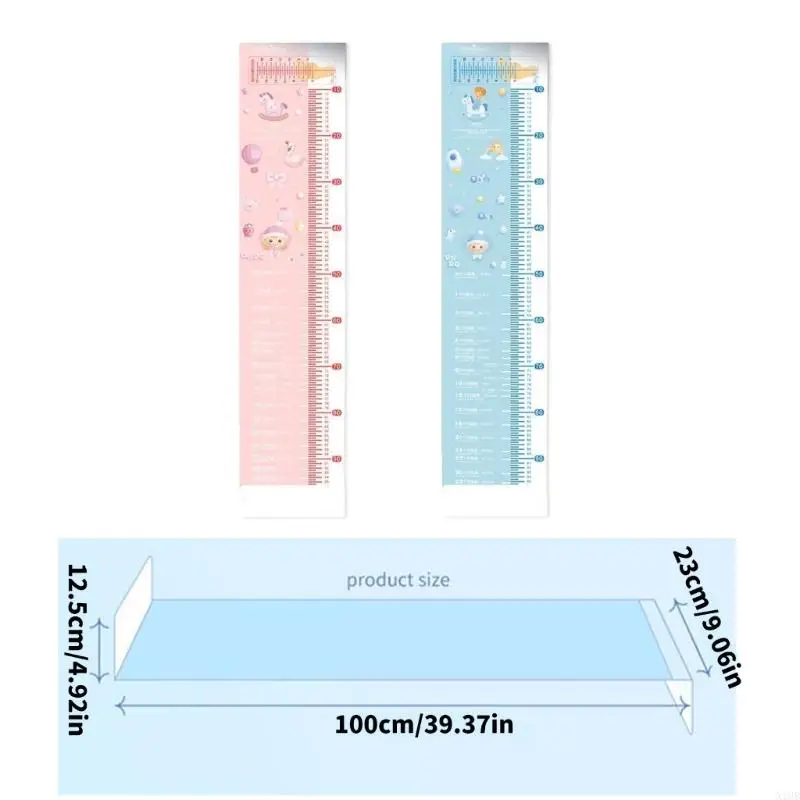 مسطرة ارتفاع مخطط نمو الطفل قابلة للغسل والطي، استمتع بتخزين مريح