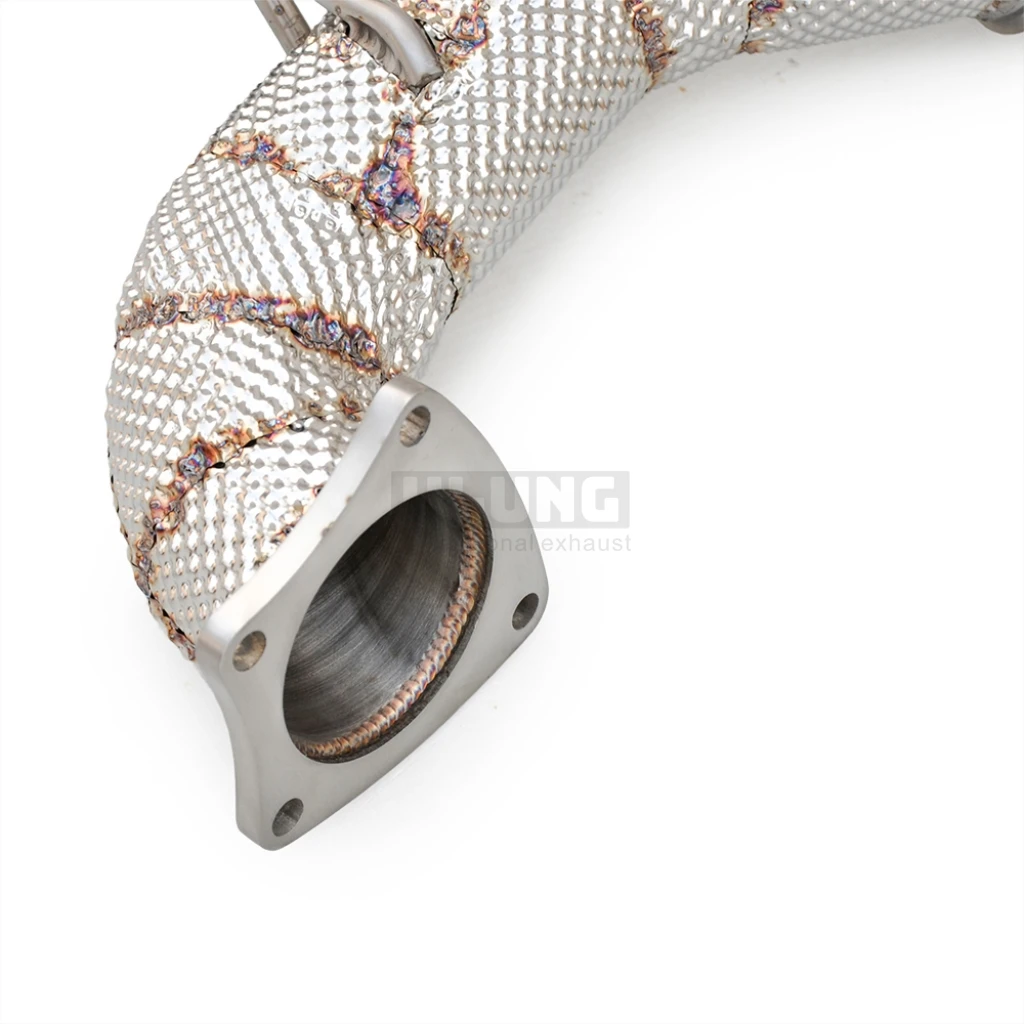 Stainless Steel Front Pipe with Insulation for Audi R8 5.2 2019-2026 High Performance Exhaust Pipe