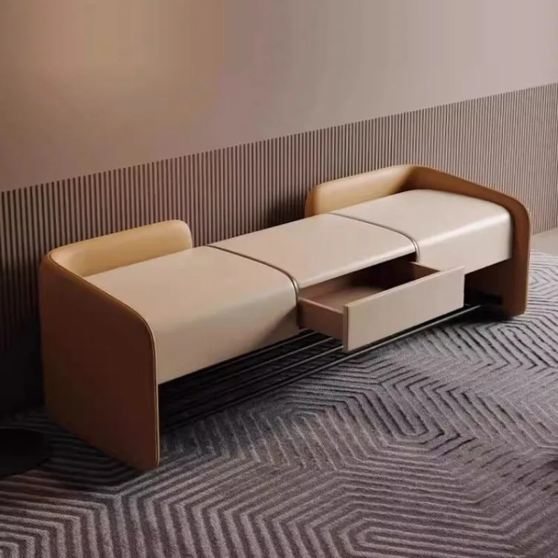 Hochwertiger Villa-Schuhwechselhocker für den Eingangsbereich, Schuhschrank mit Sitzfunktion, Sofahocker, Aufbewahrungshocker, langer Schuhschrank
