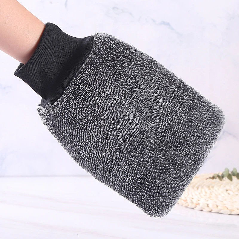 SEAMETAL Microfiber Car Wash Gloves Super Water Absorption Mitt Soft Thick Glove Mitt Wax Detailing Brush Car Cleaning Tool