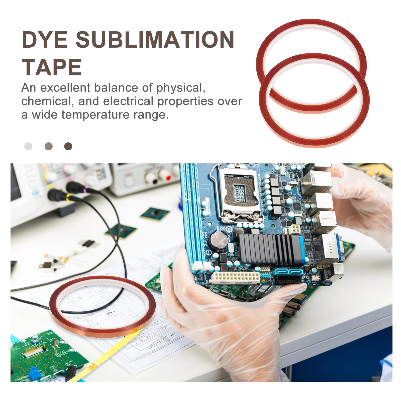 أشرطة التسامي ذات درجة الحرارة العالية أشرطة مقاومة للحرارة للأكواب البهلوانات شريط فيلم بوليميد ذاتي اللصق محمول خفيف الوزن #1