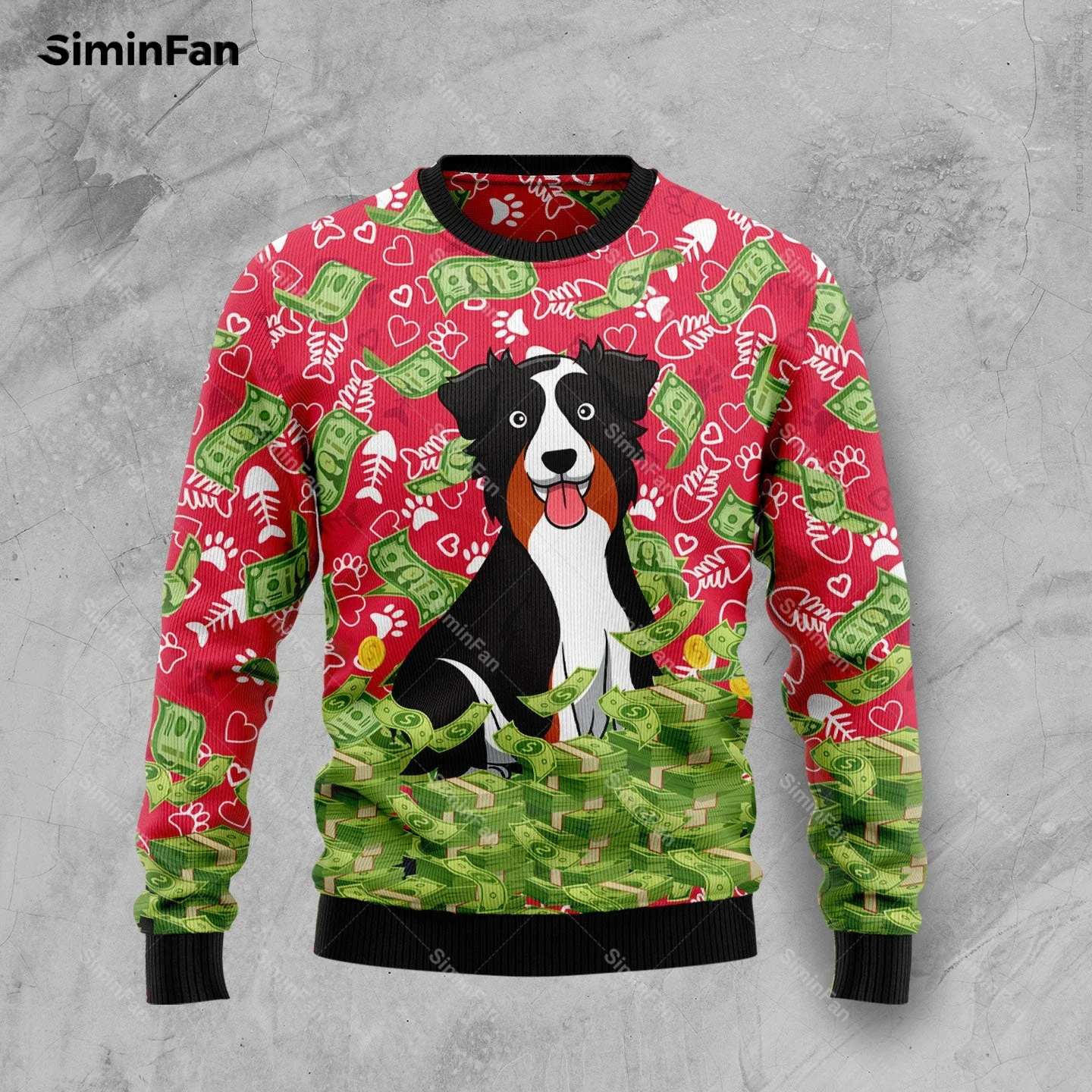 Work Hard For Dog Christmas Sweater 3D Printed Men Pullover Casual Sweatshirt Couple Long Sleeve Shirts Unisex Female Tops Coats