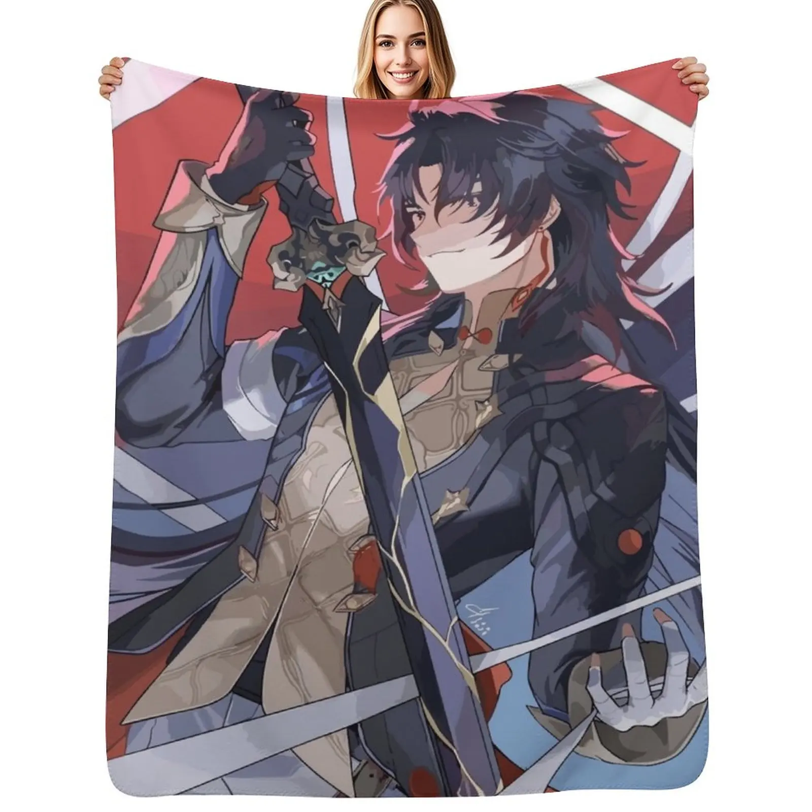 

Blade Honkai Star Rail Throw Blanket sofa bed Hairy manga Blanket